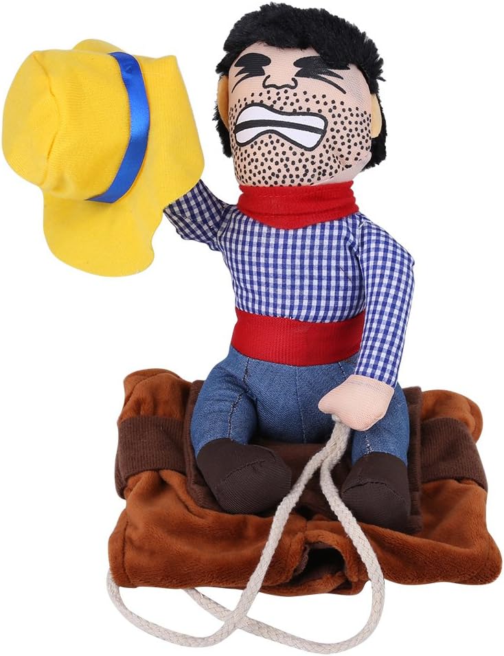 woobles Pet Dog Cowboy Costume, Funny Knight Riding Clothes Cosplay Apparel - Image 1